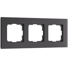Изображение Рамка на 3 поста Senso (черный, стекло soft-touch) W0033108