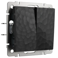 Изображение Выключатель двухклавишный проходной Hammer (черный) W1222008