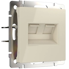 Изображение Розетка двойная Ethernet RJ-45 (слоновая кость) W1181103