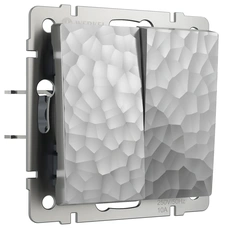 Изображение Выключатель двухклавишный проходнойHammer (серебряный) W1222006