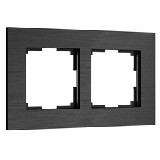 Изображение Рамка на 2 поста AluMax (черный алюминий) W0023508